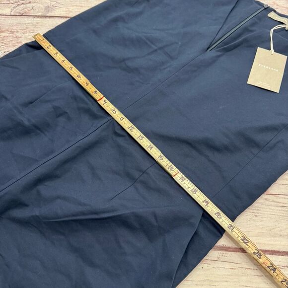 Everlane The Structured Cotton Jumpsuit V-Neck Navy Blue Women's Size 16 NEW - Picture 6 of 10